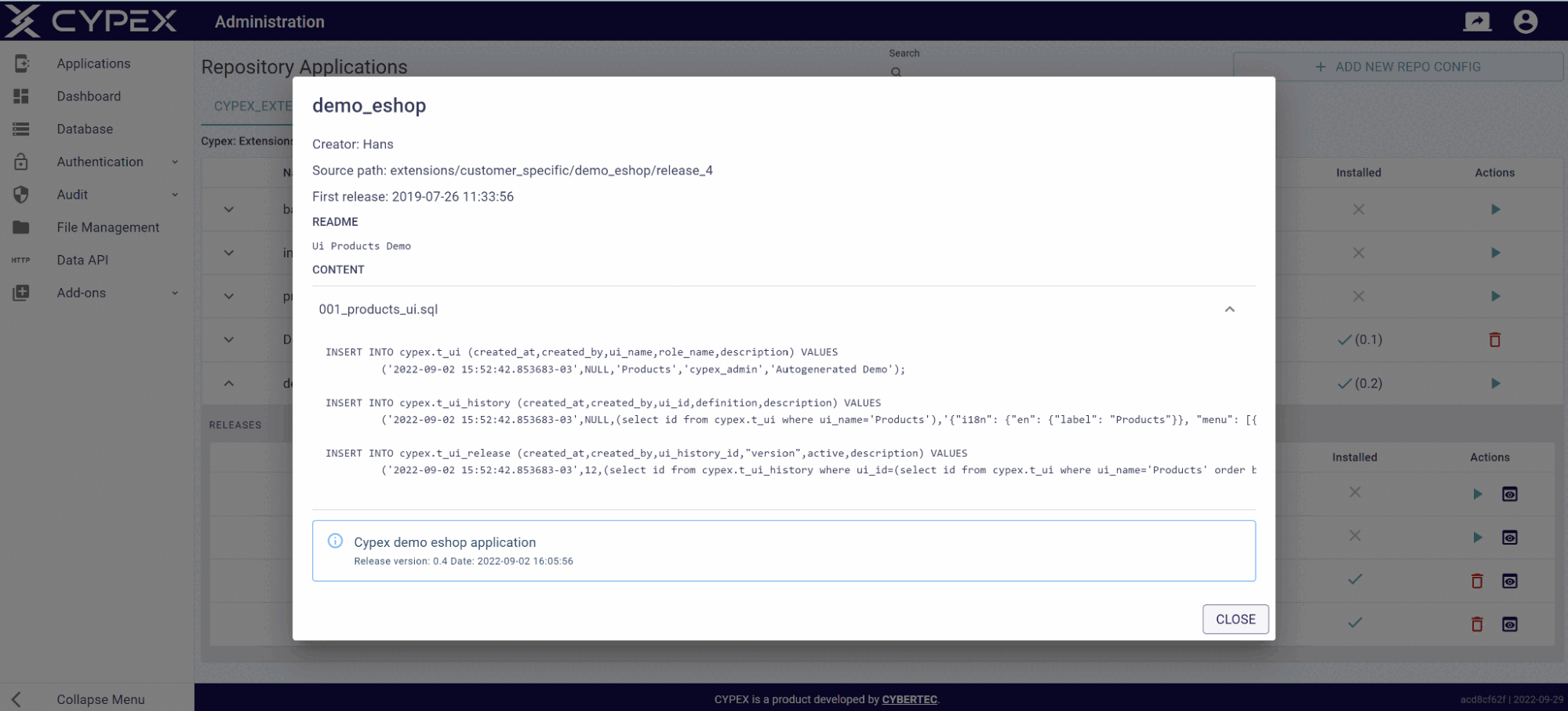 Repository Applications