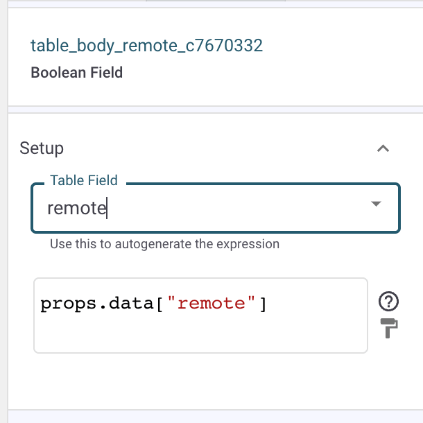 Table columns