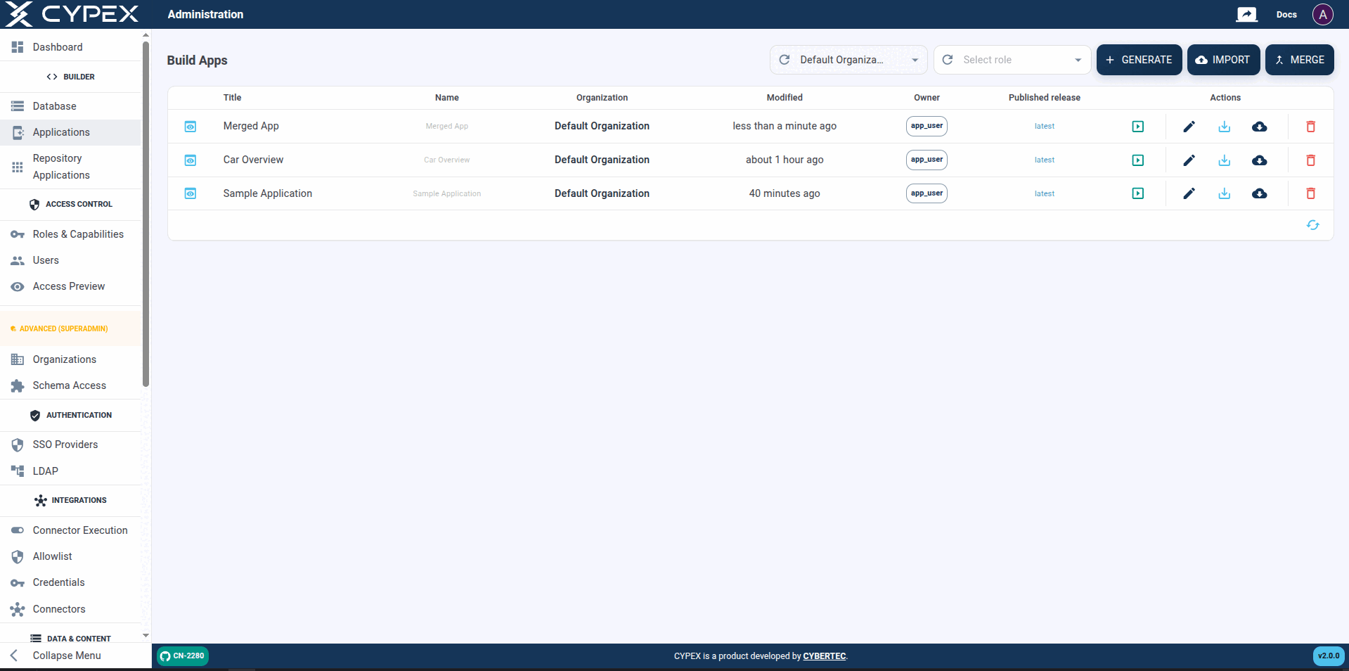 Merged Application