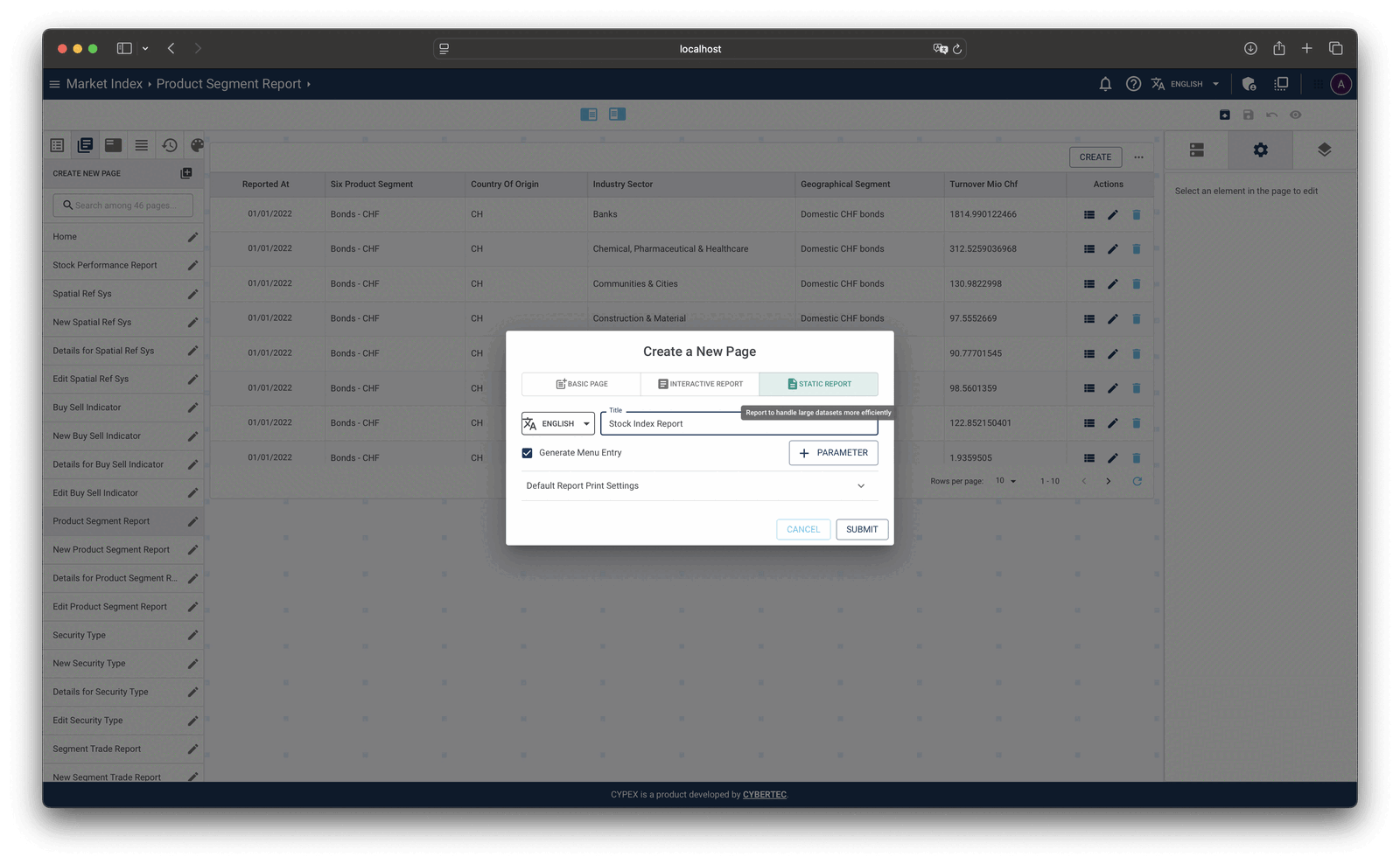 Create Static Report