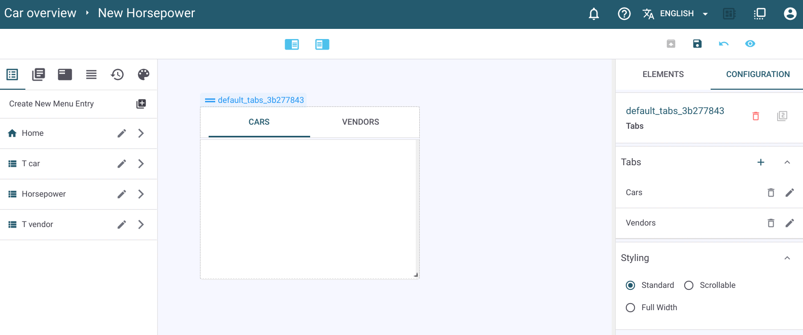 Working with tabs