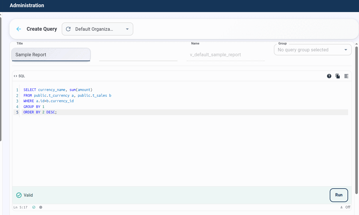 create a query